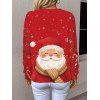 Pull en tricot de Noël avec imprimé Père Noël et flocons de neige - Rouge XL | US 12