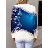 Pull de Noël en tricot à imprimé flocon de neige et à blocs de couleurs - Bleu XL | US 12