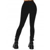Women Outfit Solid Color Turtleneck Dress 3D Print Leggings and Hair Claw Set - Gris S | US 4