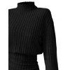 Women Outfit Turtleneck Dress Skulls Print Leggings and Belt Earrings Set - Noir S | US 4