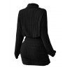 Women Outfit Turtleneck Dress Skulls Print Leggings and Belt Earrings Set - Noir S | US 4