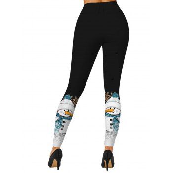 Christmas Leggings Snowflake Snowman Leopard Print Skinny Leggings