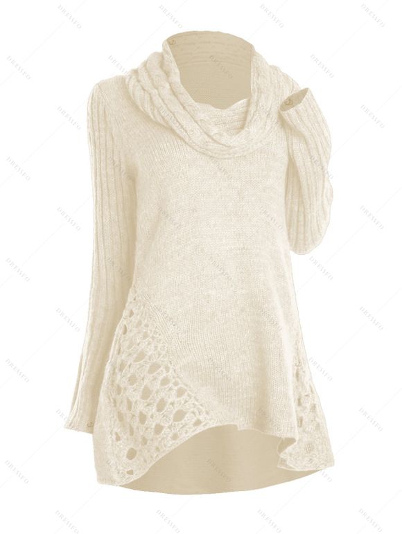 Women Outfit Solid Color Cowl Neck Sweater and Snowflake Legging Set - Beige S | US 4
