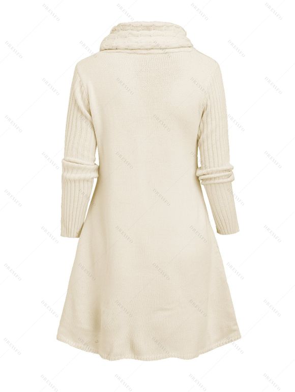 Women Outfit Solid Color Cowl Neck Sweater and Snowflake Legging Set - Beige S | US 4