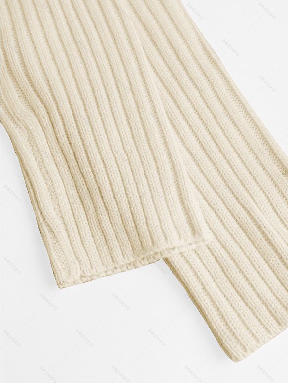 Women Outfit Solid Color Cowl Neck Sweater and Snowflake Legging Set - Beige S | US 4