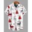 Chemise de vacances pour homme, imprimé sapin de Noël, élan, flocon de neige, boutonnée - Blanc L