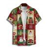 Chemise de Noël pour homme, imprimé flocon de neige et bonhomme de neige, à boutons - Rouge L