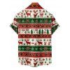 Chemise de vacances pour homme, imprimé élan, sapin de Noël, rayé, boutonné - Vert L