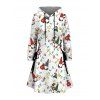 Robe à capuche de Noël Robe à capuche à lacets imprimée Père Noël - Blanc M | US 6