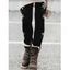 Leggings de Noël taille haute élastiques à imprimé flocon de neige - Noir S | US 4