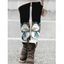 Leggings de Noël, flocons de neige, bonhomme de neige, imprimé léopard, leggings skinny - Noir M | US 6