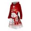 Robe à capuche de vacances Robe à capuche à lacets avec imprimé bonhomme de neige et sapin de Noël - Rouge XXXXXL | US 20