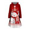 Robe à capuche de vacances Robe à capuche à lacets avec imprimé bonhomme de neige et sapin de Noël - Rouge XXXXXL | US 20
