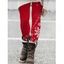 Leggings de Noël imprimé flocon de neige, taille haute élastique, leggings skinny - Rouge XL | US 12