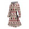 Robe à capuche ethnique, imprimé sapin de Noël, élan, flocon de neige, robe à capuche à lacets - Blanc M | US 6
