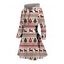 Robe à capuche ethnique, imprimé sapin de Noël, élan, flocon de neige, robe à capuche à lacets - Blanc M | US 6