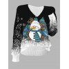 Pull ajouré à imprimé sapin de Noël et bonhomme de neige - Noir XL | US 12