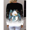 Pull ajouré à imprimé sapin de Noël et bonhomme de neige - Noir XL | US 12
