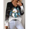 Pull ajouré à imprimé sapin de Noël et bonhomme de neige - Noir XL | US 12