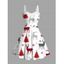 Robe de vacances en fausse fourrure avec imprimé sapin de Noël, élan et flocon de neige - Blanc XXXXL | US 18