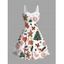 Robe de vacances en fausse fourrure avec imprimé sapin de Noël et bonhomme en pain d'épices - Blanc M | US 6