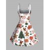 Robe de vacances en fausse fourrure avec imprimé sapin de Noël et bonhomme en pain d'épices - Blanc M | US 6