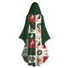 Robe à capuche de vacances Colorblock Éléments de Noël Imprimé couronne Robe haute basse - Vert profond XXXXXL | US 20