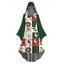Robe à capuche de vacances Colorblock Éléments de Noël Imprimé couronne Robe haute basse - Vert profond XXXXXL | US 20
