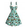 Robe de vacances pour chien avec chapeau, robe en fausse fourrure à imprimé sapin de Noël - Turquoise XXXXXL | US 20