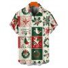 Holiday Couple Outfit Colorblock Christmas Elements Print Hoodie Dress and Shirt Set - Vert profond S | US 4