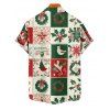 Holiday Couple Outfit Colorblock Christmas Elements Print Hoodie Dress and Shirt Set - Vert profond S | US 4