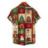 Christmas Couple Outfit Snowflake Snowman Print Crossover Belt Dress and Shirt Set - Rouge S | US 4