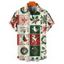 Chemise de vacances pour homme, chemise boutonnée à imprimé couronne d'éléments de Noël - Vert profond L