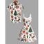 Holiday Couple Outfit Christmas Tree Gingerbread Man Print Faux Fur Dress and Shirt Set - Blanc S | US 4