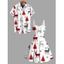 Holiday Couple Outfit Christmas Tree Elk Print Faux Fur Dress and Shirt Set - Blanc S | US 4