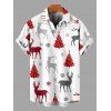 Holiday Couple Outfit Christmas Tree Elk Print Faux Fur Dress and Shirt Set - Blanc S | US 4
