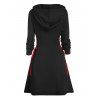 Holiday Women Outfit Christmas Elk Print Hooded Dress and Leggings Set - Noir S | US 4