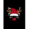 Holiday Women Outfit Christmas Elk Print Hooded Dress and Leggings Set - Noir S | US 4