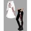 Holiday Women Outfit Christmas Elk Print Hooded Dress and Leggings Set - Noir S | US 4
