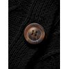 Women Outfit Button Up Cable Knit Hooded Cardigan and Snowflake Leggings Set - Noir S | US 4
