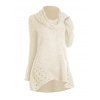 Women Outfit Solid Color Cowl Neck Sweater and Snowflake Legging Set - Beige S | US 4