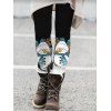 Snowman Snowflake Print Hollow Out Sweater and Leggings Christmas Outfit - Noir S | US 4