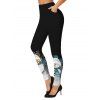 Snowman Snowflake Print Hollow Out Sweater and Leggings Christmas Outfit - Noir S | US 4