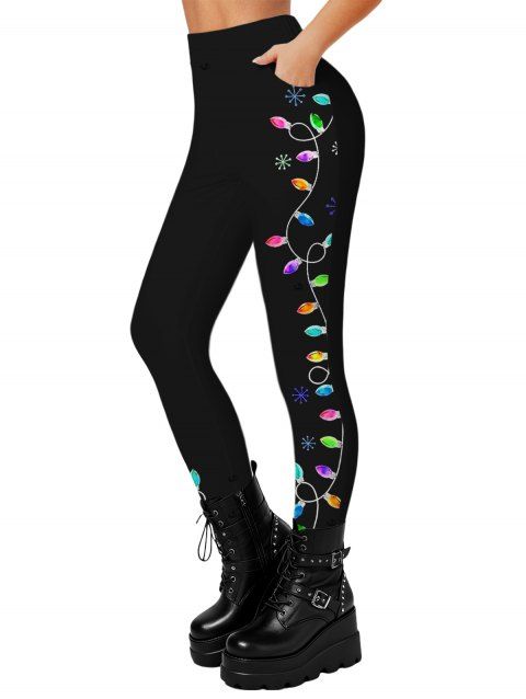Leggings de vacances Leggings skinny à imprimé éléments de Noël