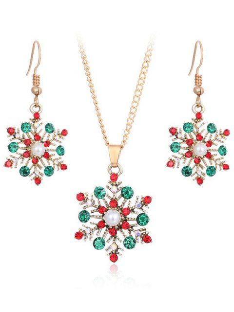 Collier flocon de neige en strass de Noël