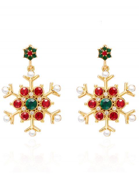 Boucles d'oreilles de Noël en fausses perles et flocons de neige