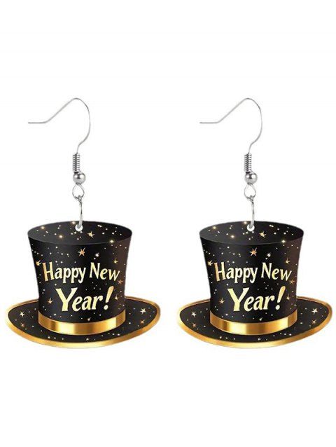Boucles d'oreilles de fête de Noël, chapeau avec boucles d'oreilles en forme d'étoile et de lettre