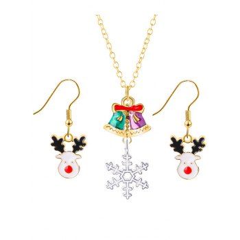 Christmas Accessories Santa Claus Necklace Colored Cane Earrings Set