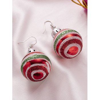 Christmas Earrings Bulb Snowflake Print Earrings