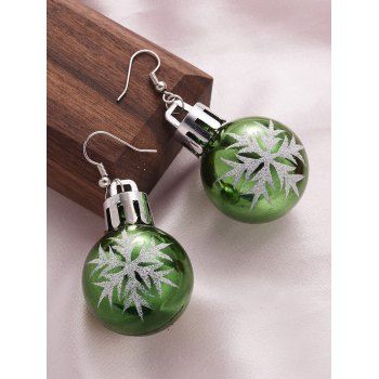 Christmas Earrings Bulb Snowflake Print Earrings